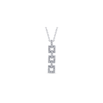 Collana Geometrica Quadrato oro bianco e diamanti - 3 moduli