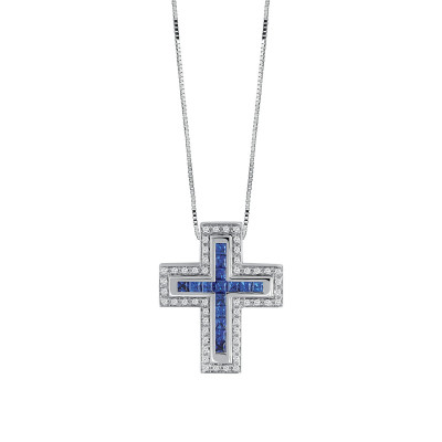 Collana I Segni Croce Zaffiri