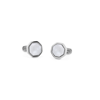 Gemelli Equilibrio in argento e madreperla - Forma Ottagonale