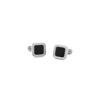 Gemelli Equilibrio in argento e onice - Forma Quadrata