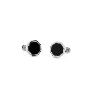 Gemelli Equilibrio in argento e onice - Forma Ottagonale