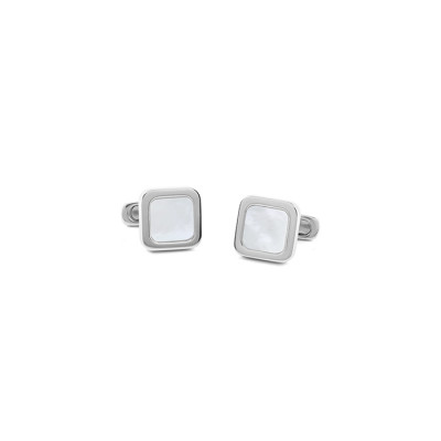 Gemelli Equilibrio in argento e madreperla - Forma Quadrata