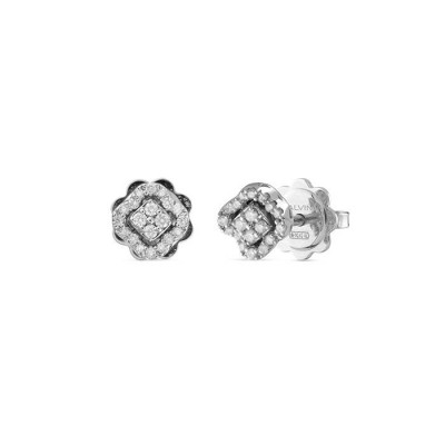 Orecchini Bagliori Fiore in oro bianco e diamanti - mini