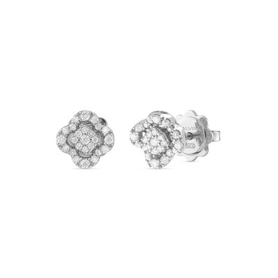 Orecchini Bagliori Fiore in oro bianco e diamanti - small