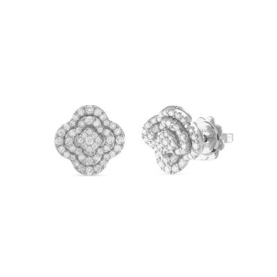 Orecchini Bagliori Fiore in oro bianco e diamanti - medium