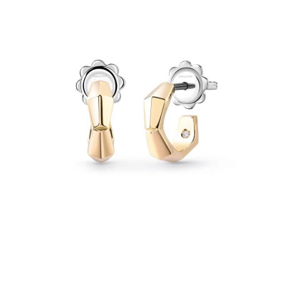 Orecchini Eva in oro giallo con diamanti e hyceramic rosso