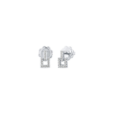 Orecchini Geometrica oro bianco e diamanti
